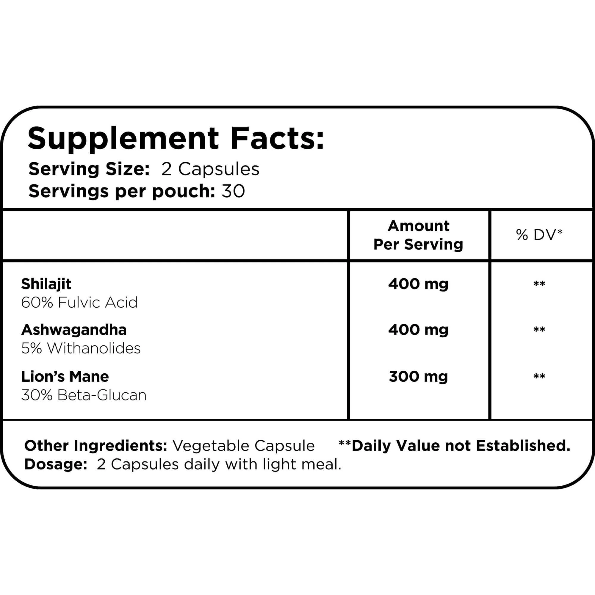 Shilajit Ashwagandha Lion's Mane Complex - Image 3