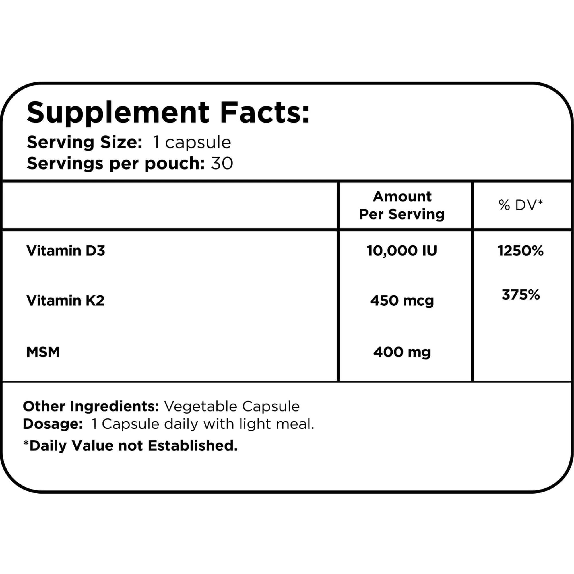 Vitamin D3 + K2 + MSM - Image 3